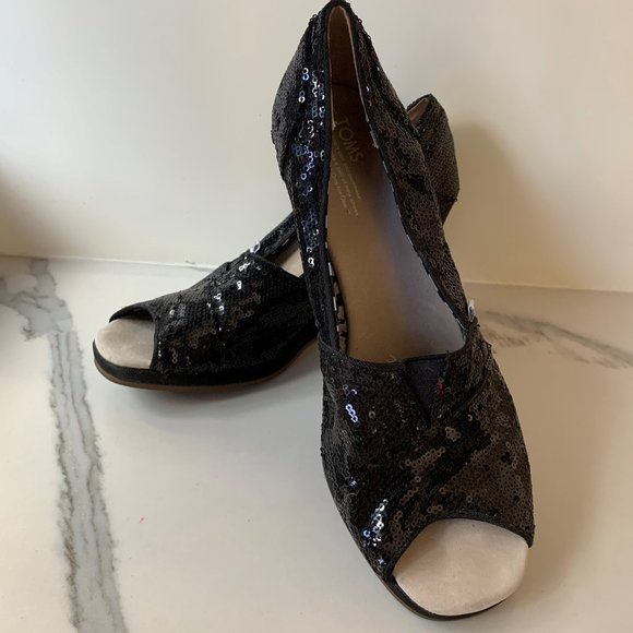 TOMS sequin wedges